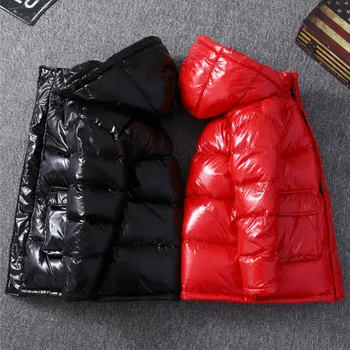 

New Kids Winter Parkas Boys New Warm Zipper Thickening Coats Children Jacket Girl Winter Coats Cotton Solid Long Girls Clothes