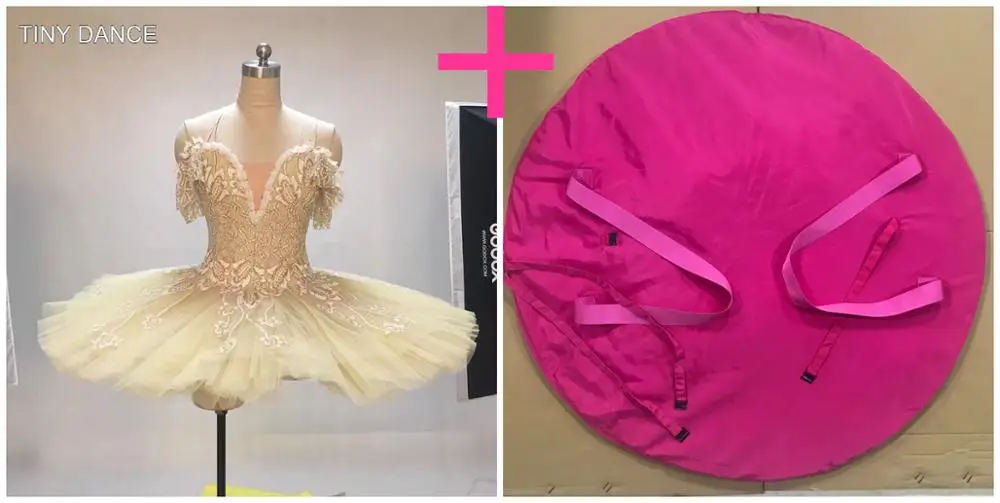 tutu and pink bag Английский крем/бежевый профессиональная балетная юбка-пачка для танцев; платье с 10 слоями жесткого фатина блин пачки по индивидуальному заказу костюмы для балерины - Цвет: tutu and pink bag