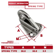 10 Pcs/lot Boat Accessories Marine Stainless Steel 316 Spring Locked Fender Hook Snaps Fending Hook Attach Rope