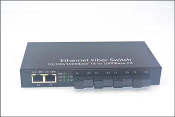 

Ethernet Fiber Switch Gigabit Media Converter 2-Port 10/100/1000Base-Tx to 4-Port 1000Base-Fx Dual Fiber SC 20KM 1310nm AC Power