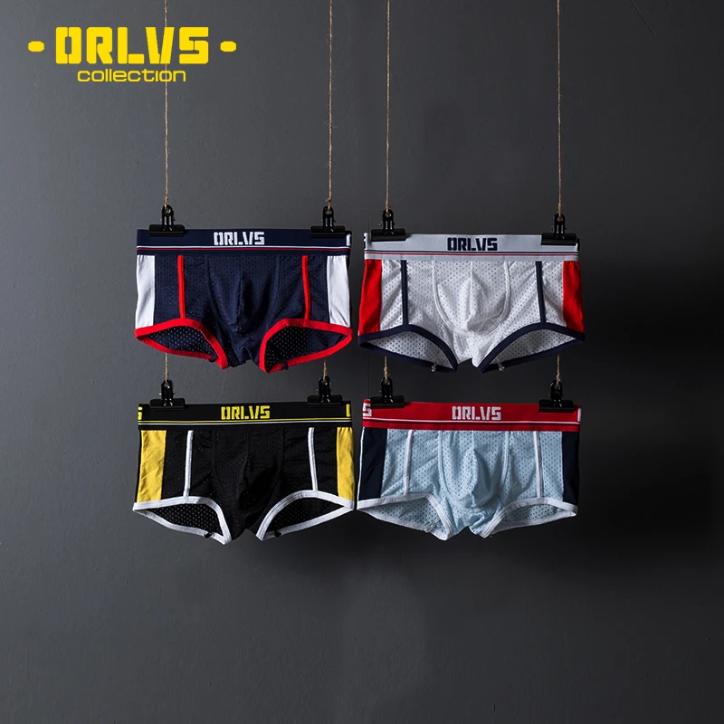 ORLVS Мужское нижнее белье мужчины боксеры cueca masculina удобные трусики дышащие мужские боксершорты сетчатые мужские брюки calzoncillo