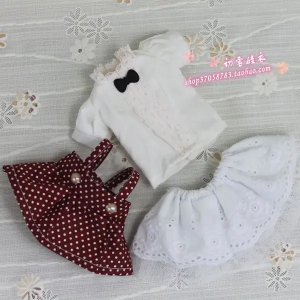 B 1/8 1/6 BJD Одежда Аксессуары Женская футболка+ юбка комплект для BJD/SD yosd, не включает в себя куклы, обувь, парик и другие E2515 - Цвет: B