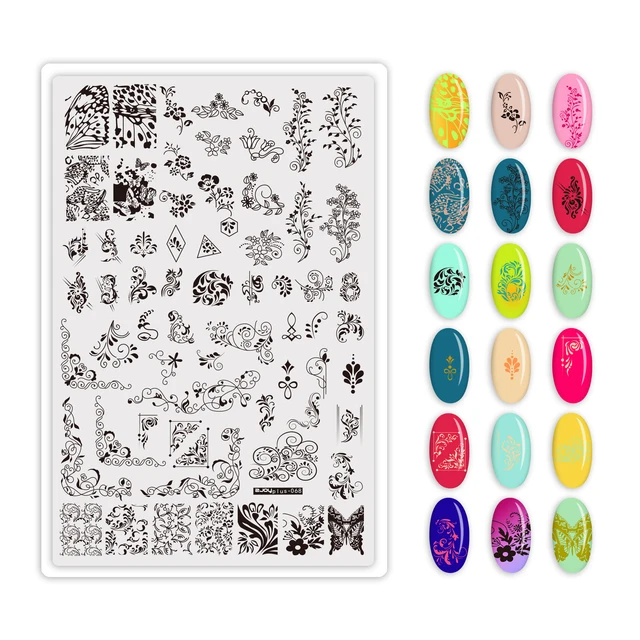 1PC**9.5X14.5cm Nail Art Stamping Plate 304 Stainless Steel Templates  Plates Image--Unique Design/Lace design nail Stamp Plate 68