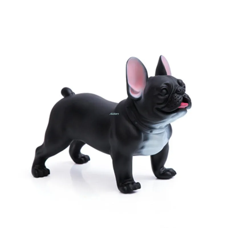12" Animal Simulation Props Home Decorations Bulldog Canis Familiaris Companion Dog Art Craft Creative Present PVC 30CM Z2470 - Цвет: Розовый