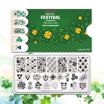 

Beauty Bigbang Nail Stamping Plate Stainless Steel Lucky Flower Hat Grass Pattern Nail Art Image Printer Template