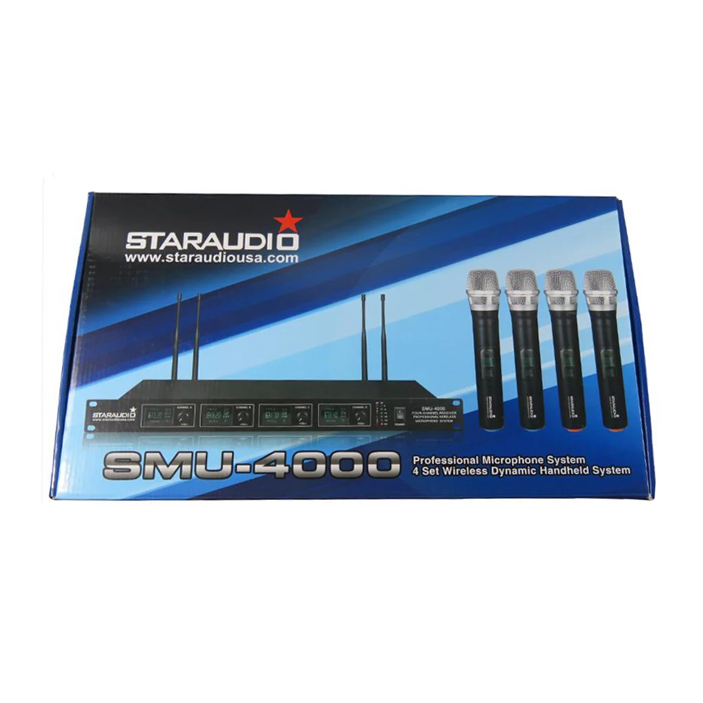 STARAUDIO 4 канала UHF Ручной беспроводной микрофон системы 4CH церковный сценический KTV Караоке школы речи дома вечерние микрофон SMU-4000A