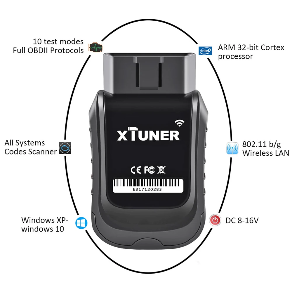 Новейшая версия XTUNER E3 Easydiag OBD2 Wifi ODB 2 Авто сканер 8 дюймов Windows планшет автомобильный диагностический инструмент Замена Vpecker