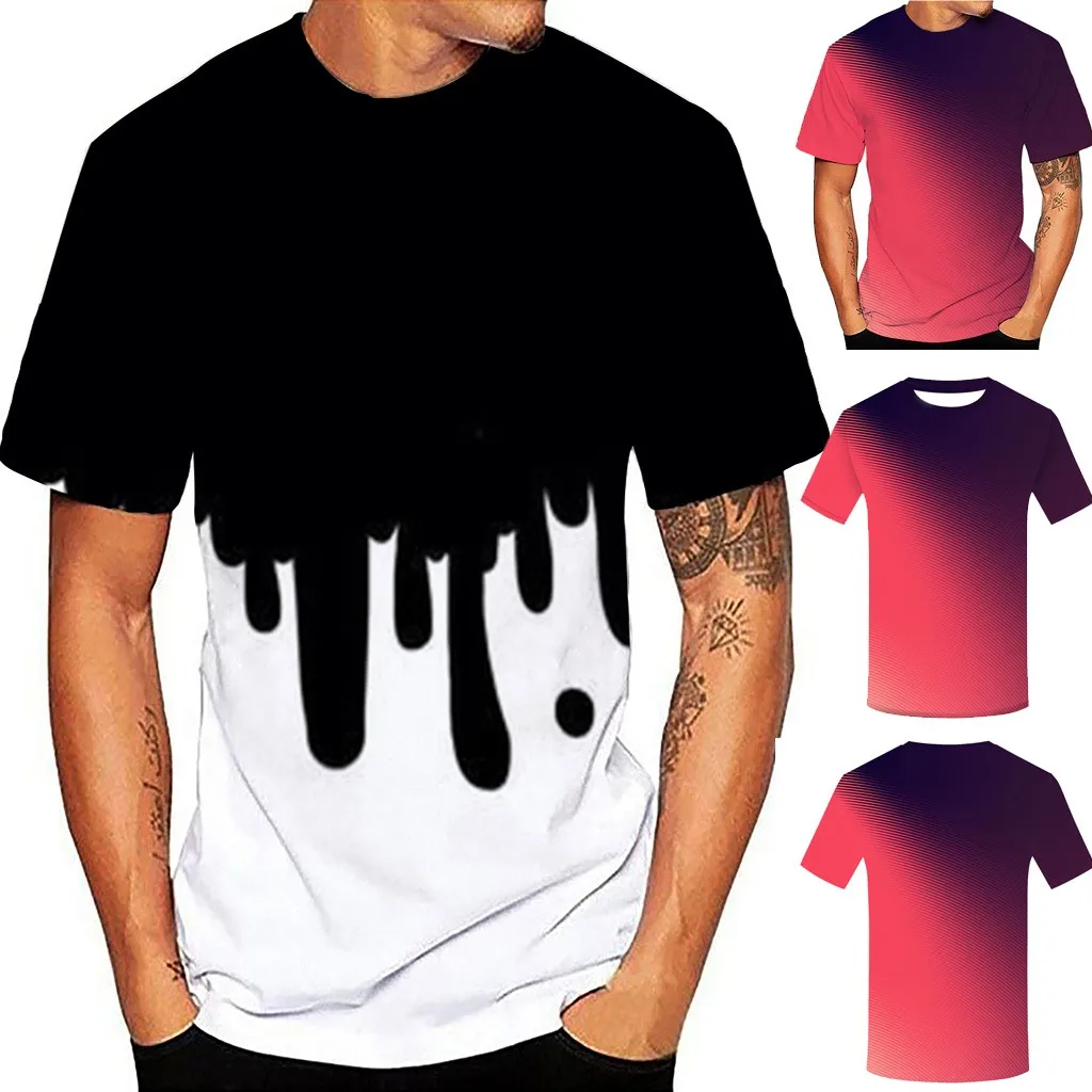 

New Design Unisex 3D Printing Round Neck Short Sleeve Shirt Top Blouse