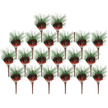 

HOT 20 Pieces Artificial Pine Picks Mini Pine Branches for Christmas Party Flower Arrangements Wreaths Holiday Decoration