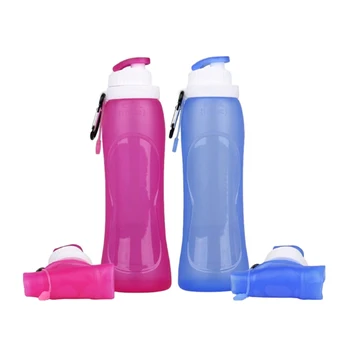 

2 Packs 500ML Collapsible Silicone Travel Water Bottles,Foldable Lightweight Bottles for Camping, Hiking & Sports