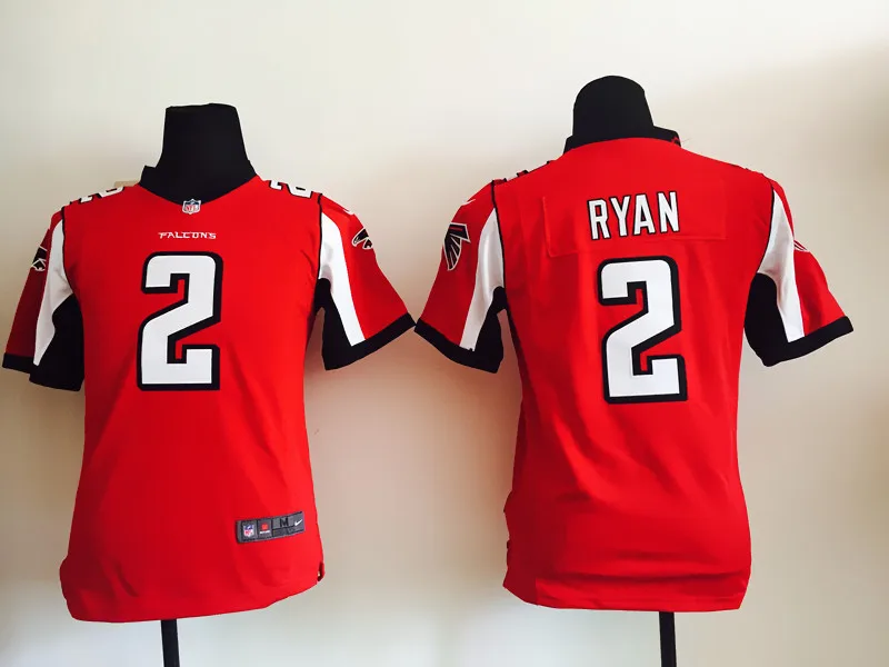 Цвет: желтый Все сшитые Молодежные Детские футболки для детей 2 Matt Ryan 11 Julio Jones 21 Deion Sanders 24 Devonta Freeman - Цвет: Цвет: желтый