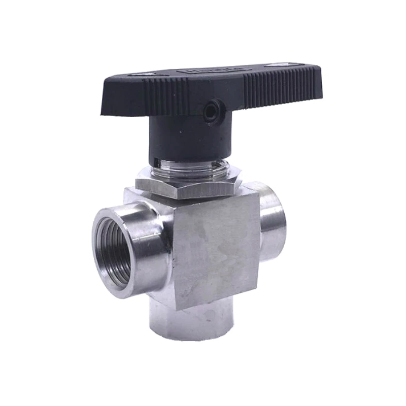 

Stainless Steel 304 1/8" 1/4" 3/8" 1/2" Female BSPP Instrument 3 Way Ball Valve L Port Pnael Mount
