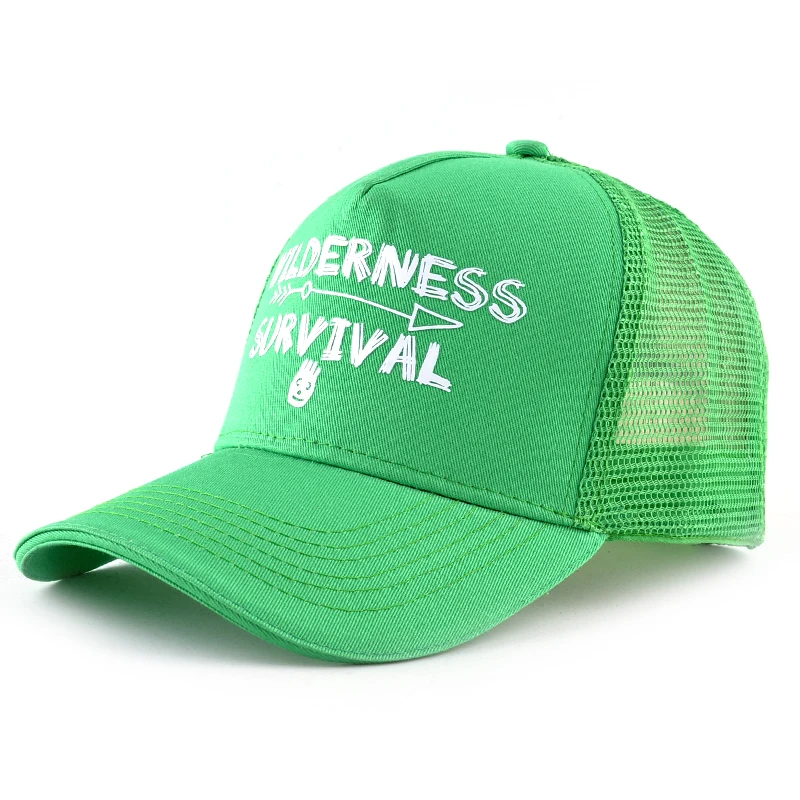 Мужские кепки Snapback летние дышащие сетчатые бейсболки женские кепка с надписью буквы хип хоп Кепка однотонный спортивная кепки - Цвет: Green2