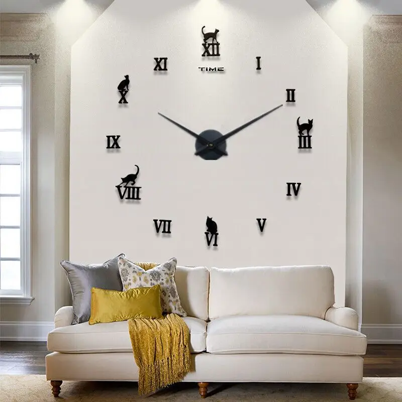 Креативные настенные часы Стильные Простые Акриловые зеркальные часы для гостиной DIY большие настенные часы настенные наклейки 3D часы домашний декор