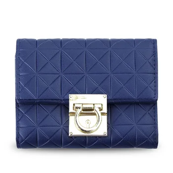 

Latest Tri-Fold Luxury Women Leather Short Wallet Metal Hasp Lock female Change Purse Card Holder Girls Clutch Wallets