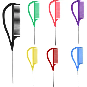

Professional Heat Resistant Salon Black Metal Pin Tail Antistatic Comb Hard Carbon Cutting Comb Hair Trimmer Brushes