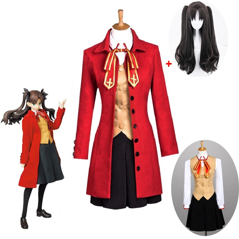 Аниме Fate Stay Night Косплэй Rin Tohsaka костюмы на Хэллоуин для Для женщин Тренч комплект
