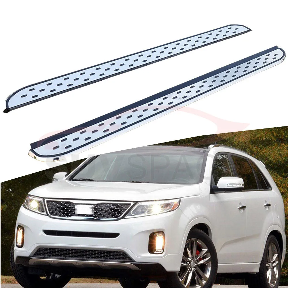 Боковой Шаг подходит для Kia Sorento 2009- Беговая плата nerf бар 2 шт. левый и правый алюминиевый боковой шаг боковая педаль