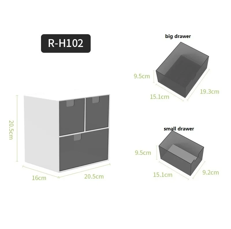 Компактный настольный Пластик хранения Органайзер-коробка для хранения с выдвижным ящиком для канцелярских принадлежностей косметический для домашнего использования, художественные промыслы, большой Ёмкость - Цвет: RH102