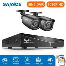 SANNCE 4CH DVR CCTV система 2 шт/4 шт 2MP IR Наружные камеры безопасности 1080P HDMI TVI CCTV DVR 1280TVL комплект видеонаблюдения