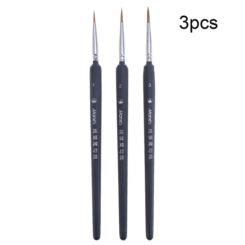 3pcs 1 2 3 5 шт набор миниатюрных кистей для рисования, профессиональная нейлоновая кисть, акриловая краска, тонкие ручки, товары для рукоделия, ручная краска ed A3 - Цвет: 3pcs 1 2 3
