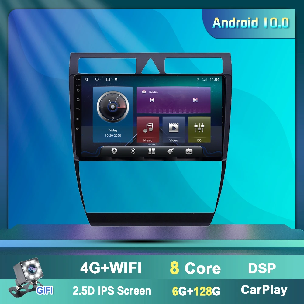 

OKNAVI 2Din Smart Car Radio Multimedia 9 Inch For AUDI A6 1997-2004 Video Player Navigation Android 9.0 Support DVR OBD 4G WiFi