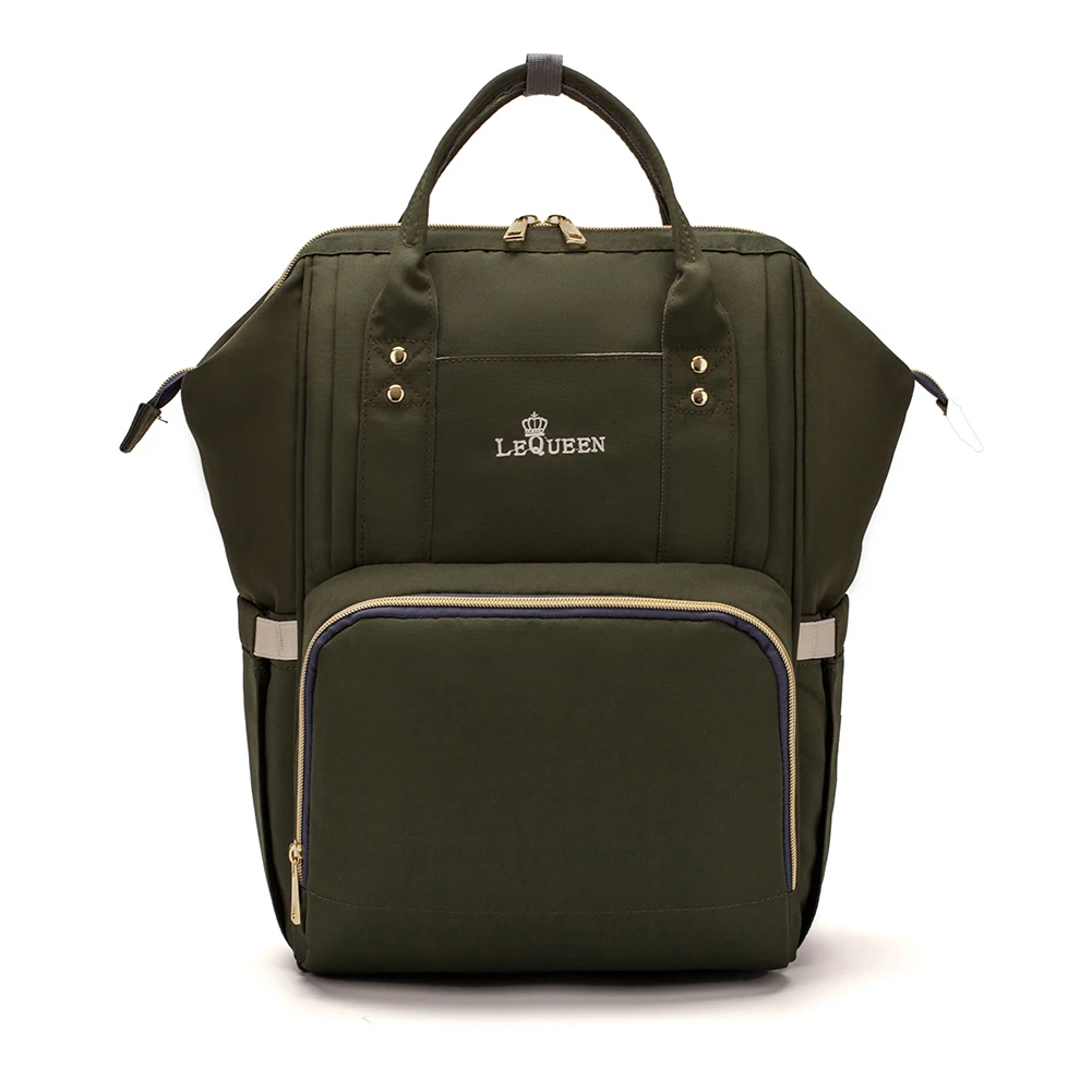 Lequeen Модная Портативная сумка для подгузников для мам, большая вместительность, водонепроницаемый рюкзак для путешествий, сумка для подгузников для ухода за ребенком - Цвет: A Army Green