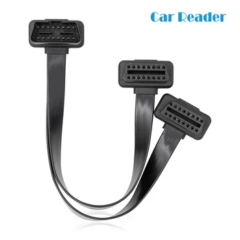 

1 IN 2 Converted Cable OBD2 Flat Extension Cable With 16Pin connected