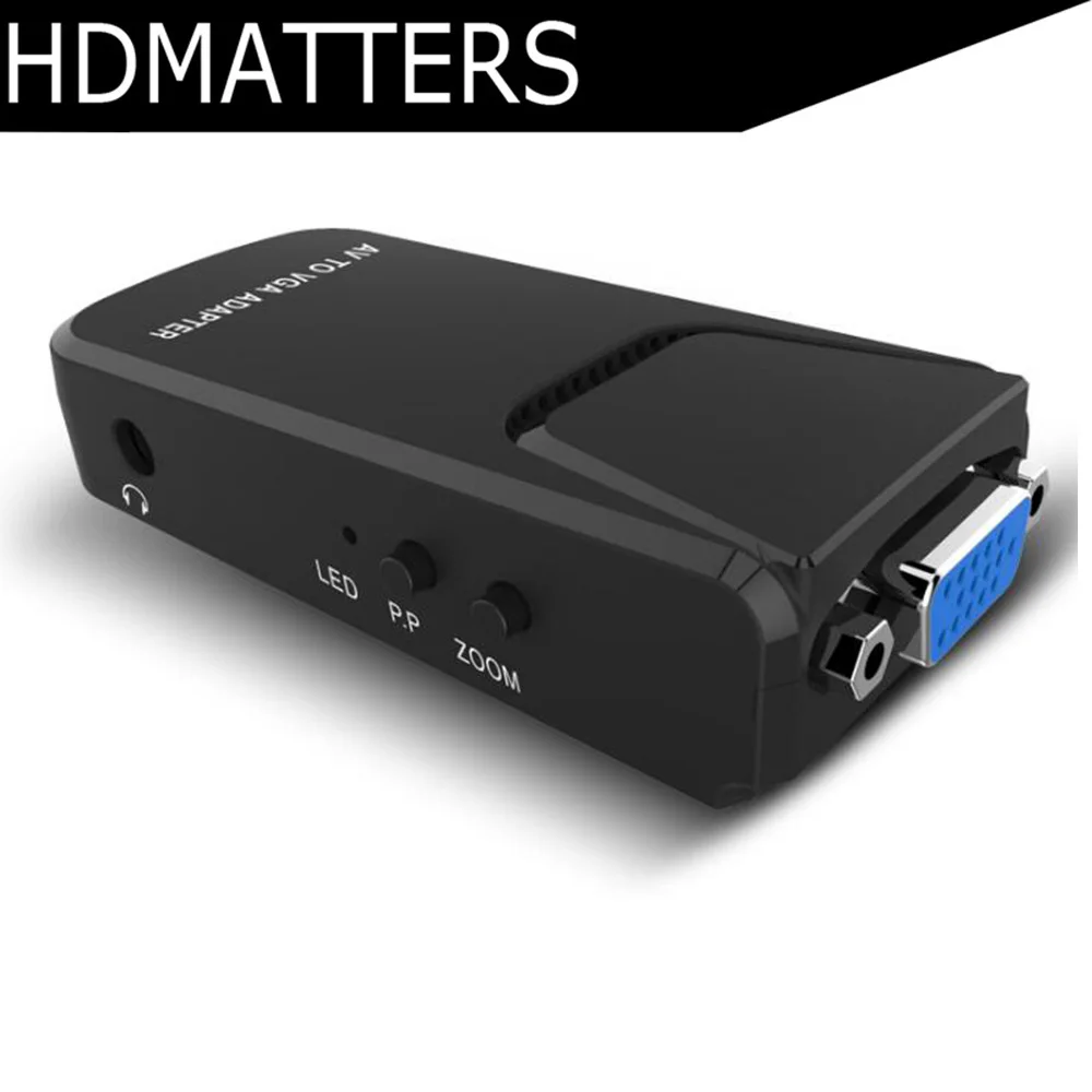 3 RCA композитный AV vga-конвертер с аудио (композитный и VGA + 3.5 мм аудио)