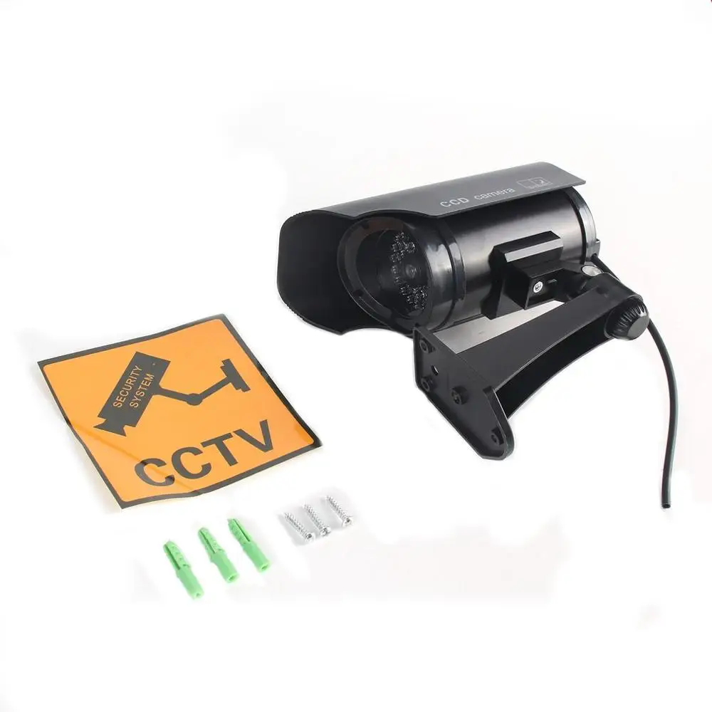 Муляж солнечной энергии поддельная камера высокой моделирования CCTV мигающий светодиодный красный светильник наружный монитор Водонепроницаемая камера наблюдения