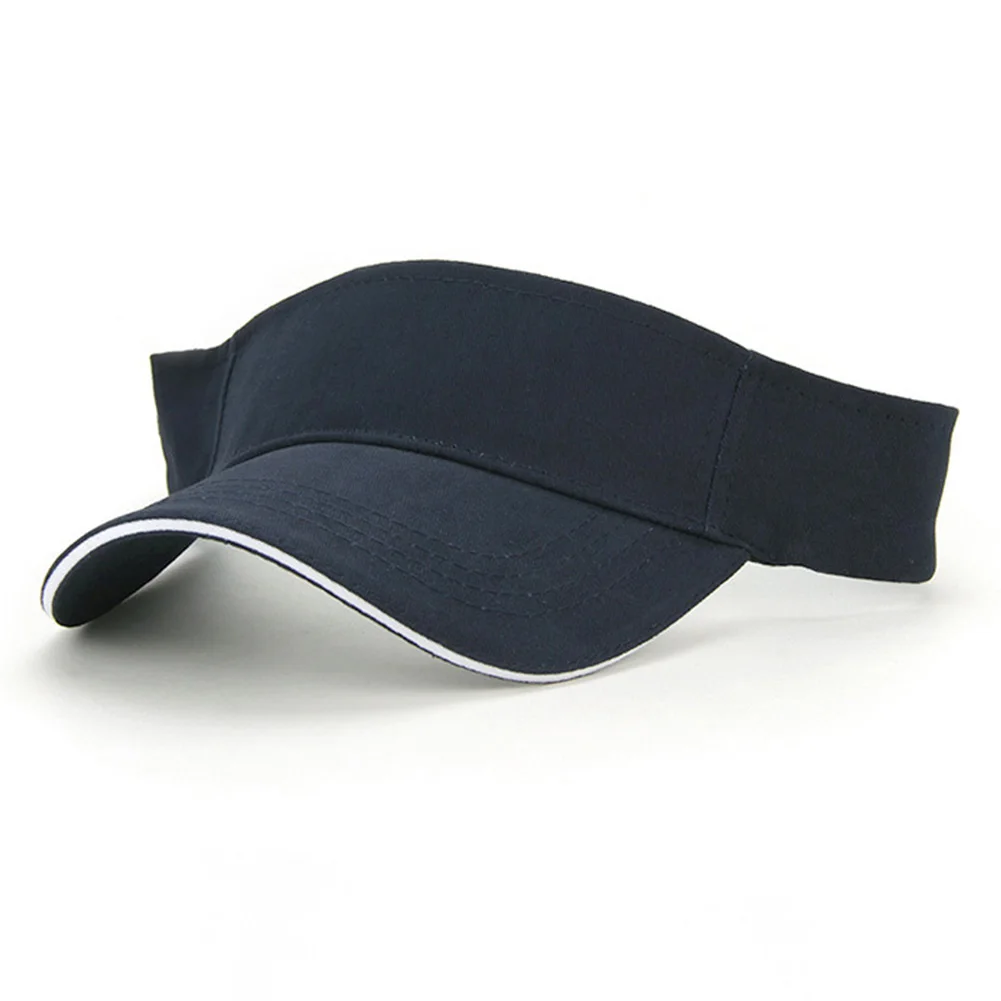 Navy Blue Для мужчин Для женщин солнцезащитный козырек Кепки обучение Повседневное Лето регулируемый модные вечерние Бег Теннис Гольф Твердые взрослых Спорт на открытом воздухе - Цвет: Navy Blue