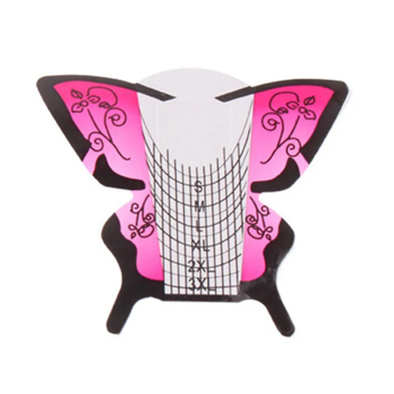

300Pcs/Roll Nail Art Forms Butterfly Sculpting Tips Sticker Guide Extension Acrylic Uv Gel Tools Paper Tray B