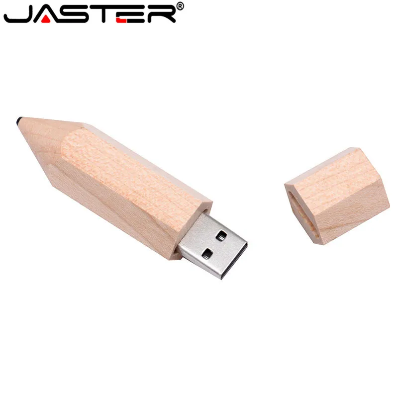 JASTER креативный подарок USB 2,0 изготовленный на заказ логотип деревянный карандаш USB флеш-накопитель Флешка 4 ГБ 8 ГБ 16 ГБ 32 ГБ 64 Гб карта памяти usb