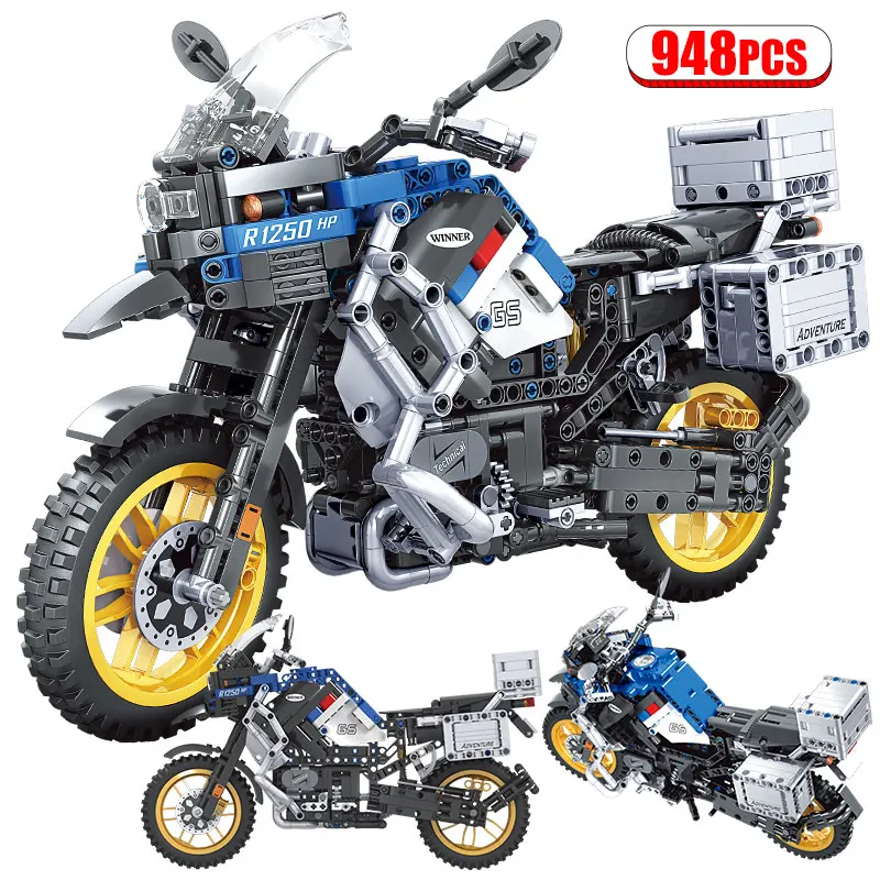 836pcs City Creator Technic Racing Bike Motorcycle Building Blocks Toys MOC DIY