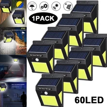 COB 60LED уличный светильник солнечный домашний индукционный светильник уличный датчик движения настенный светильник прочный водонепроницаемый комнатное освещение