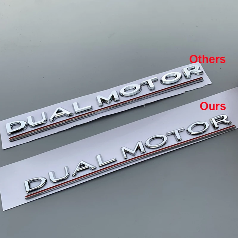 Underlined Letters Emblem Car Styling High Performance Trunk Badge Sticker Chrome Black Red for Tesla Model 3 X S Dual Motor