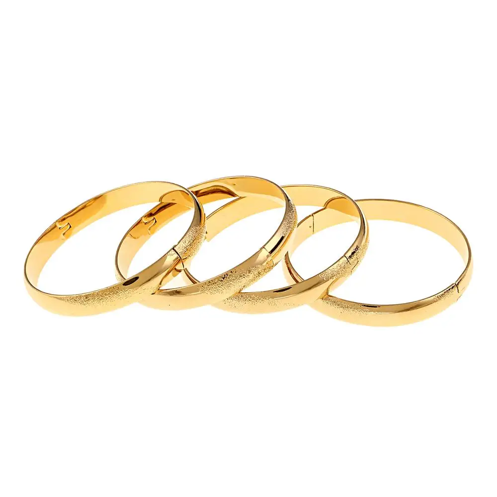 4pcs Costume Morocco Gold Color Charm Bangles For Engagement Wedding Jewelry Accessories