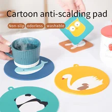 Dktie bonito animal padrão antiderrapante silicone tapete de isolamento placemat mesa de jantar coaster tigela esteira cozinha sala de estar decoração(China)
