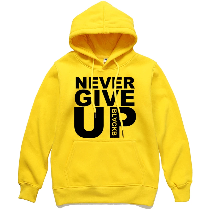 Мужская толстовка с надписью NEVER GIVE UP стиль Индивидуальный костюм Мужская теплая Толстовка Повседневная Уличная одежда костюм хипстера для мужчин