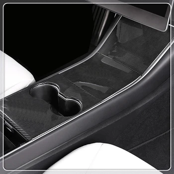 

For Tesla Model 3 2017 2018 2019 Car Styling Interior Front Water Cup Panel Cover Trim 4pcs ABS Plastic Auto Accessories