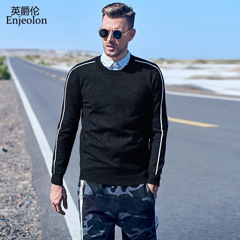 

Enjeolon Mens Sweaters 2019 New Fahsion O Neck Winter Men Pullover Long Sleeve Casual Knitted Sweater Male Clothes MY3251