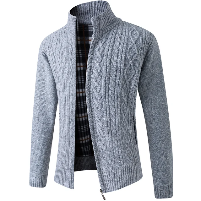 Men's Sweaters Autumn Winter Warm Zipper Cardigan Sweaters Man Casual Knitwear Sweatercoat male clothe 1