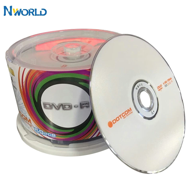 50/lot Blank DVD-R CD Disks 4.7GB 16X Bluray Recordable Media Compact Write Once Data Storage Empty DVD Discs blank cd r discs,blank blu ray discs,blank dvd r discs,optical drive
