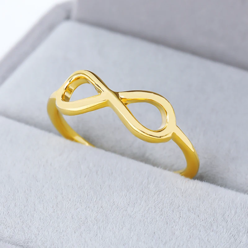 Infinity Symbol Rings For Women Men Rose Gold Silver Engagement Wedding Party Male Female Knuckle Ring Fashion Finger Jewelry
