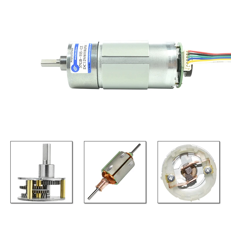 1 PC 37GB555 DC Motorreductor 12 V 24 30 W Hoog Koppel 5 rpm ~ 1000