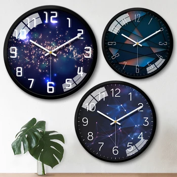 

Large Black Creative Wall Clock Nordic Wall Watch Glass Bedroom Modern Design Wall Clocks Decorative Watches Livng Room II50BGZ