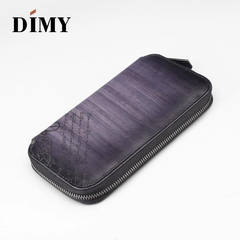 Dimy2019 кожаный Длинный кошелек на молнии мужская деловая сумка большая вместительность Многофункциональный Молодежный кошелек