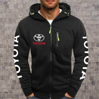 

Men's Hoodie Toyota Car Logo Printed Casual HipHop Harajuku Gradient Color Hooded Fleece Sweatshirts Zipper Jacket Men Clothing