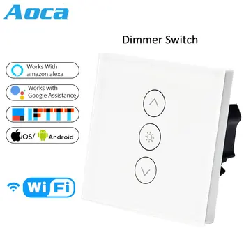 

Wifi Smart Wall Touch Light Dimmer Switch EU Standard APP Remote Control Works with Amazon Alexa and Google Home