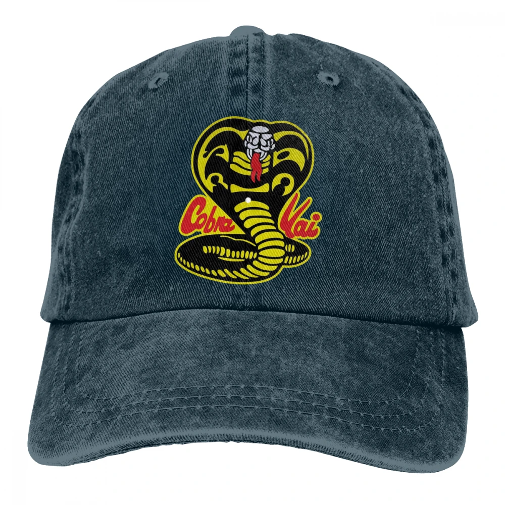 Cobra Kai Casquette черные унисекс Мужские Женские джинсовые бейсболка с ремешком кепки регулируемые Гольф папа шляпа